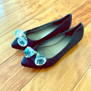 ANTEPRIMA Satin slippers with faux diamonds